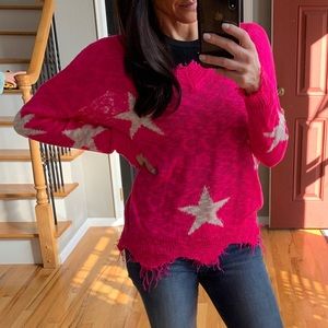 Hot Pink Star Sweater